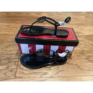 Circus by Sam Edelman Black Jelly Thong Sandals Womens Size 6M‎ New in Box